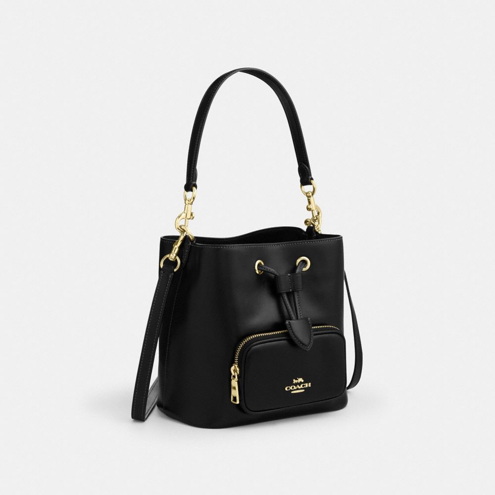 Coach Rowan Bucket Bag With Pocket Gold/Black