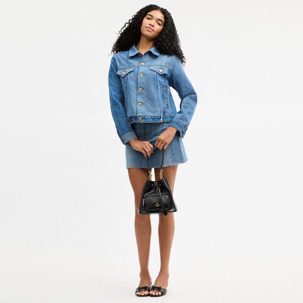 Coach Rowan Bucket Bag With Pocket Gold/Black