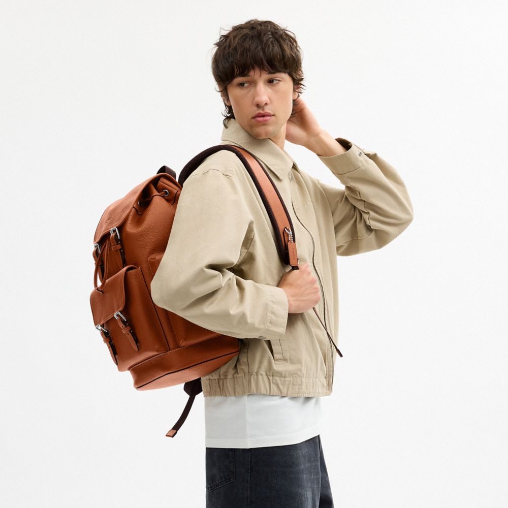 Coach Sprint Backpack Silver Amber Brown