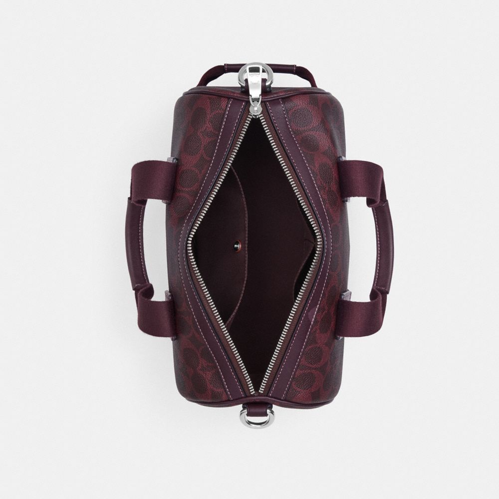 Coach Explorer Duffle Bag 28 In Signature Canvas Sv/Black Currant