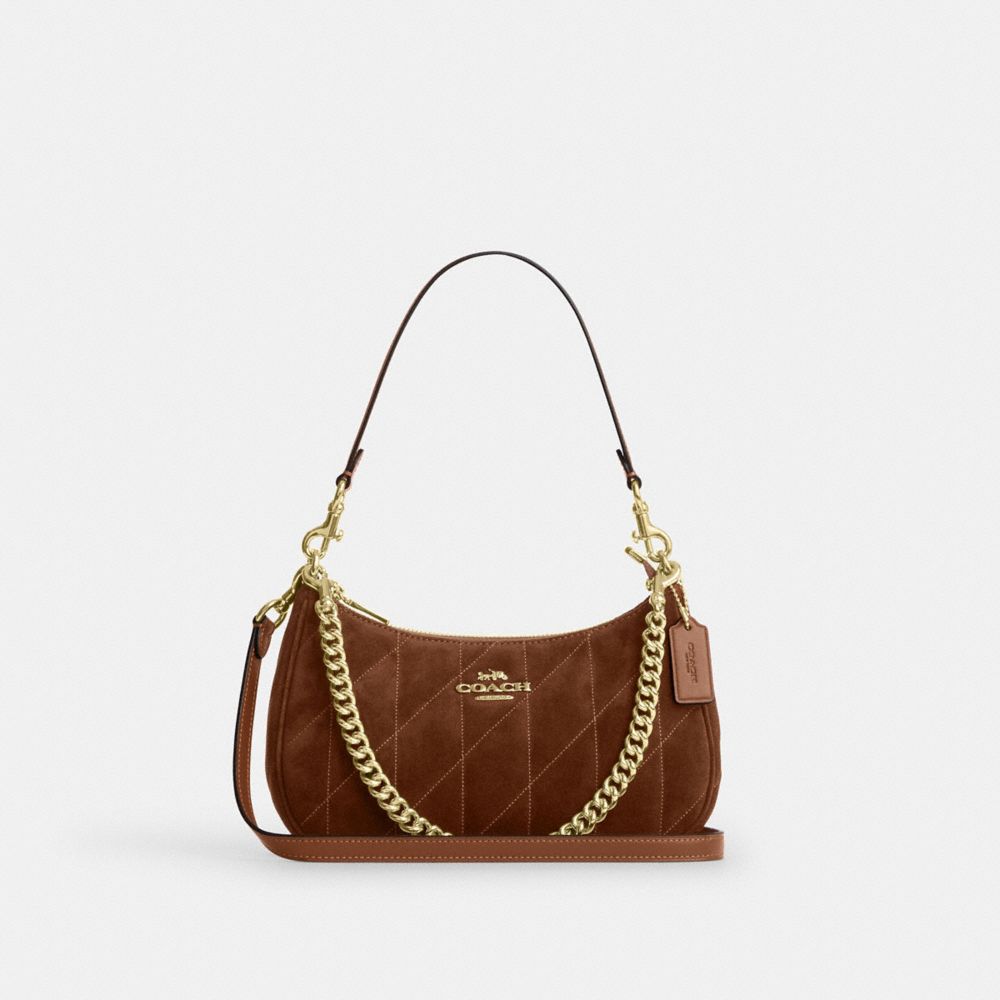 Coach Teri Shoulder Bag With Quilting Gold/Warm Brown