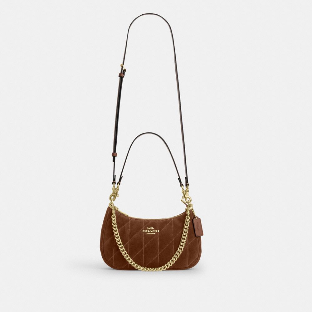 Coach Teri Shoulder Bag With Quilting Gold/Warm Brown