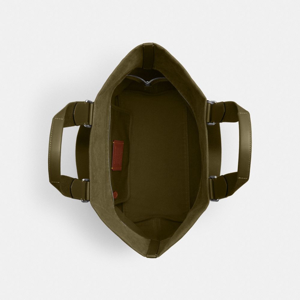 Coach Small Tour Tote Bag In Regenerative Cotton Silver/Olive