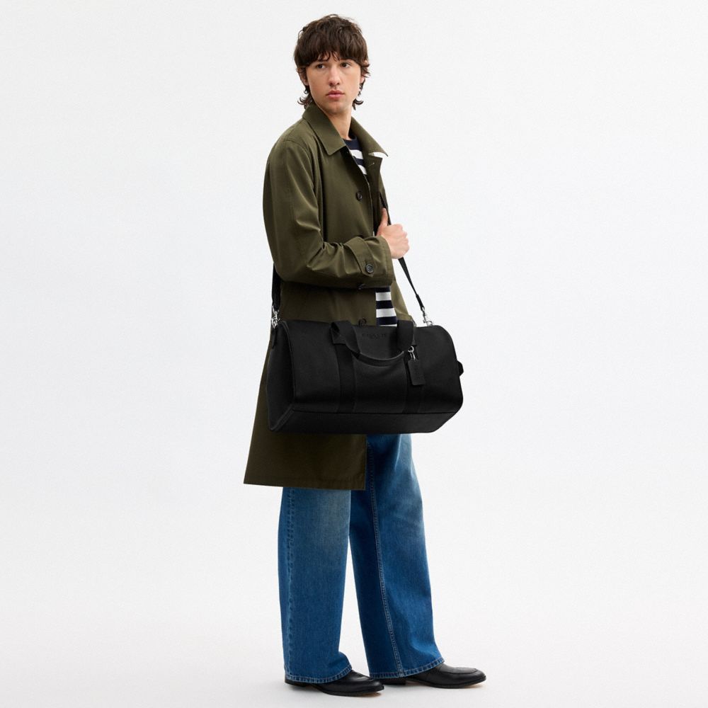 Coach Explorer Duffle Bag 45 Silver Black