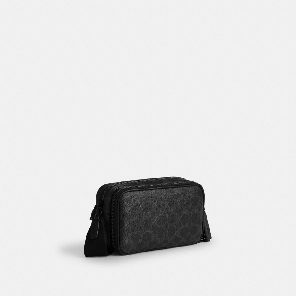 Coach Colton Crossbody Bag 19 In Signature Canvas Matte Black Black Signature