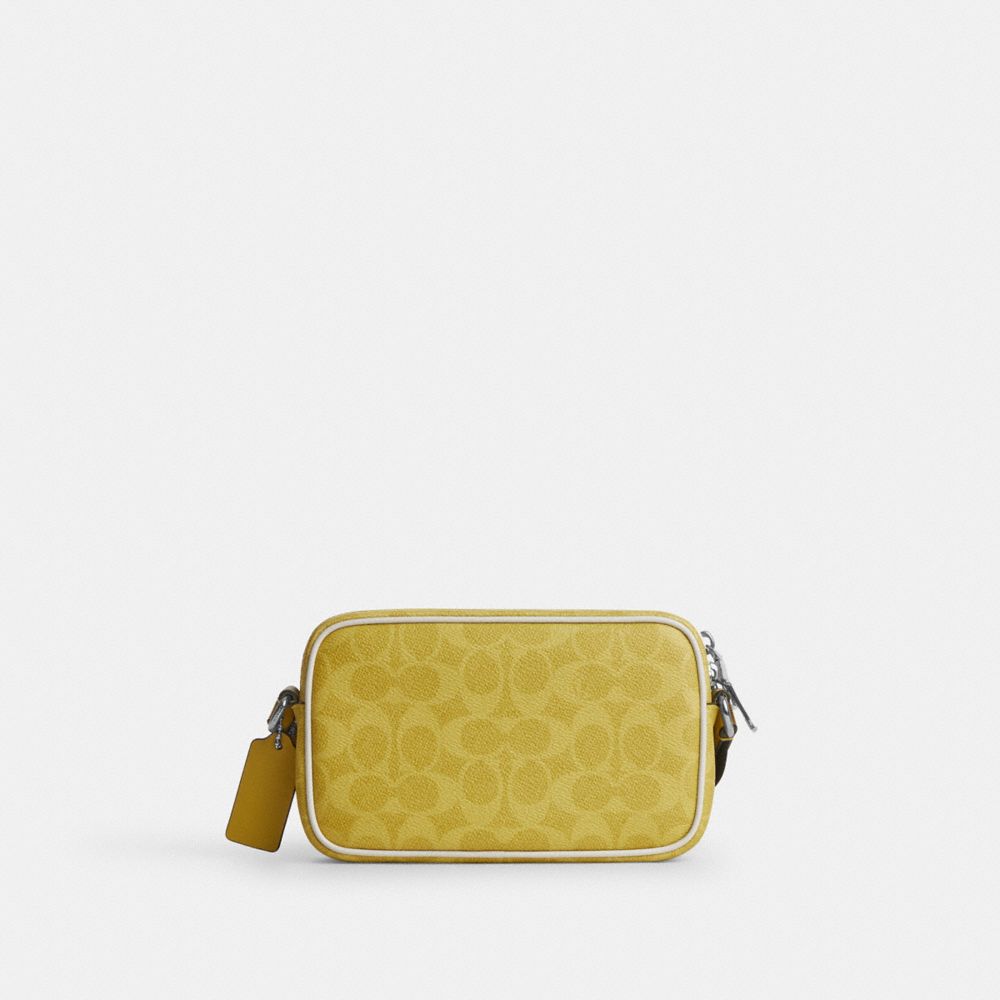 Coach Colton Crossbody Bag 19 In Signature Canvas With Coach Graphic Silver Light Citron