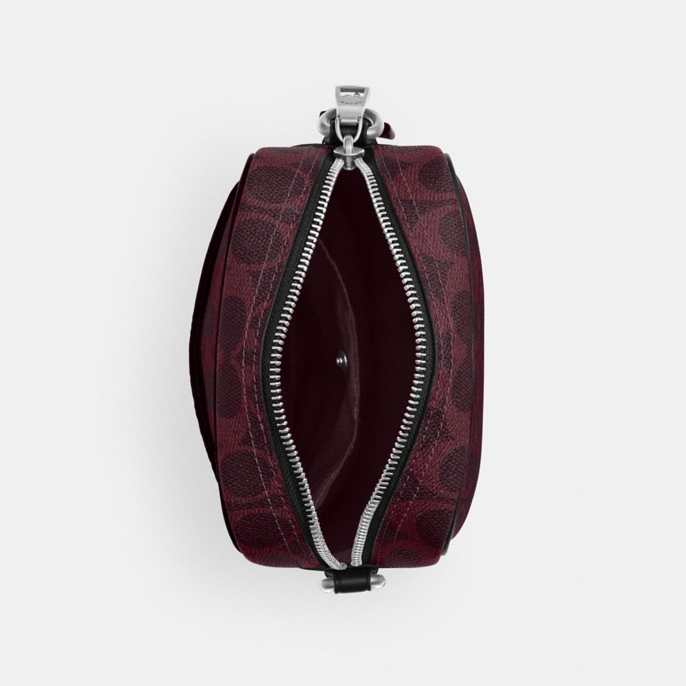Coach Tristan Crossbody Bag 14 In Signature Canvas Sv/Black Currant