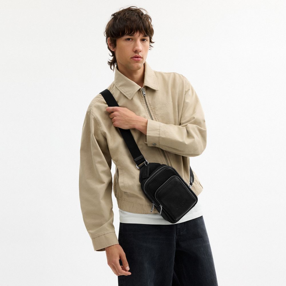Coach Racer Sling Pack Silver Black