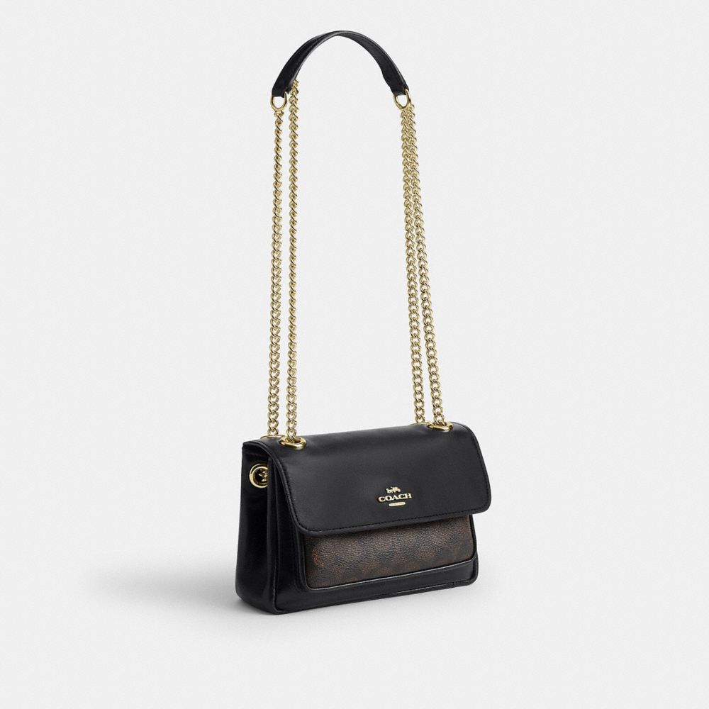 Coach Elodie Crossbody Bag 18 In Signature Canvas Gold Walnut Black