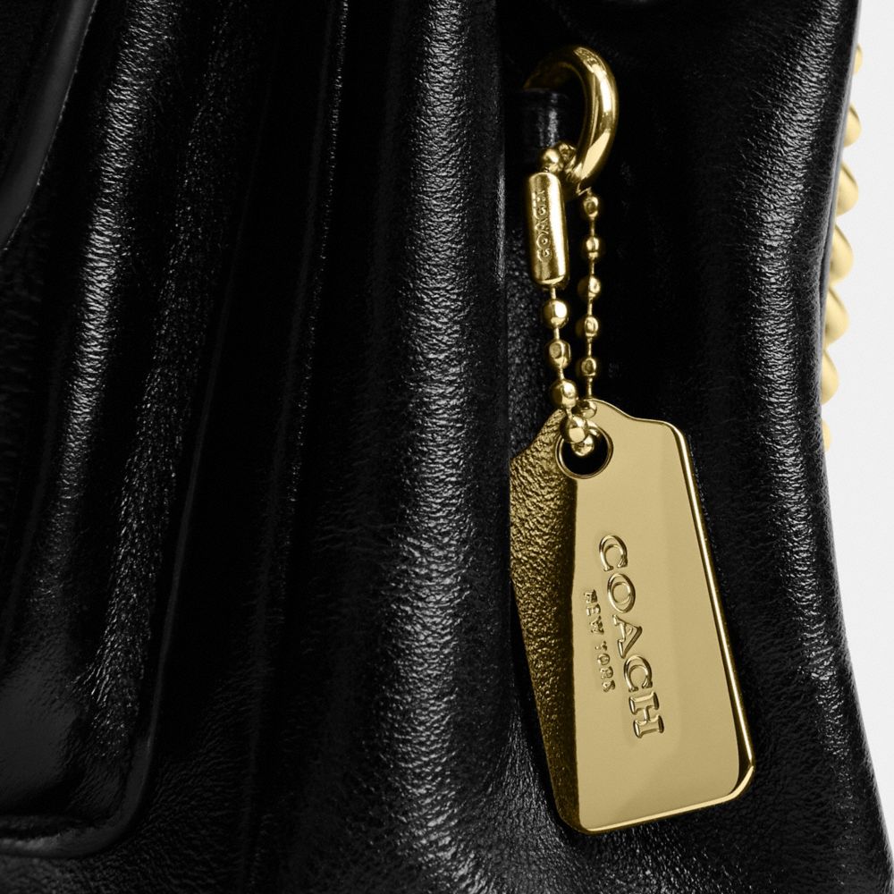 Coach Elodie Crossbody Bag 18 In Signature Canvas Gold Walnut Black