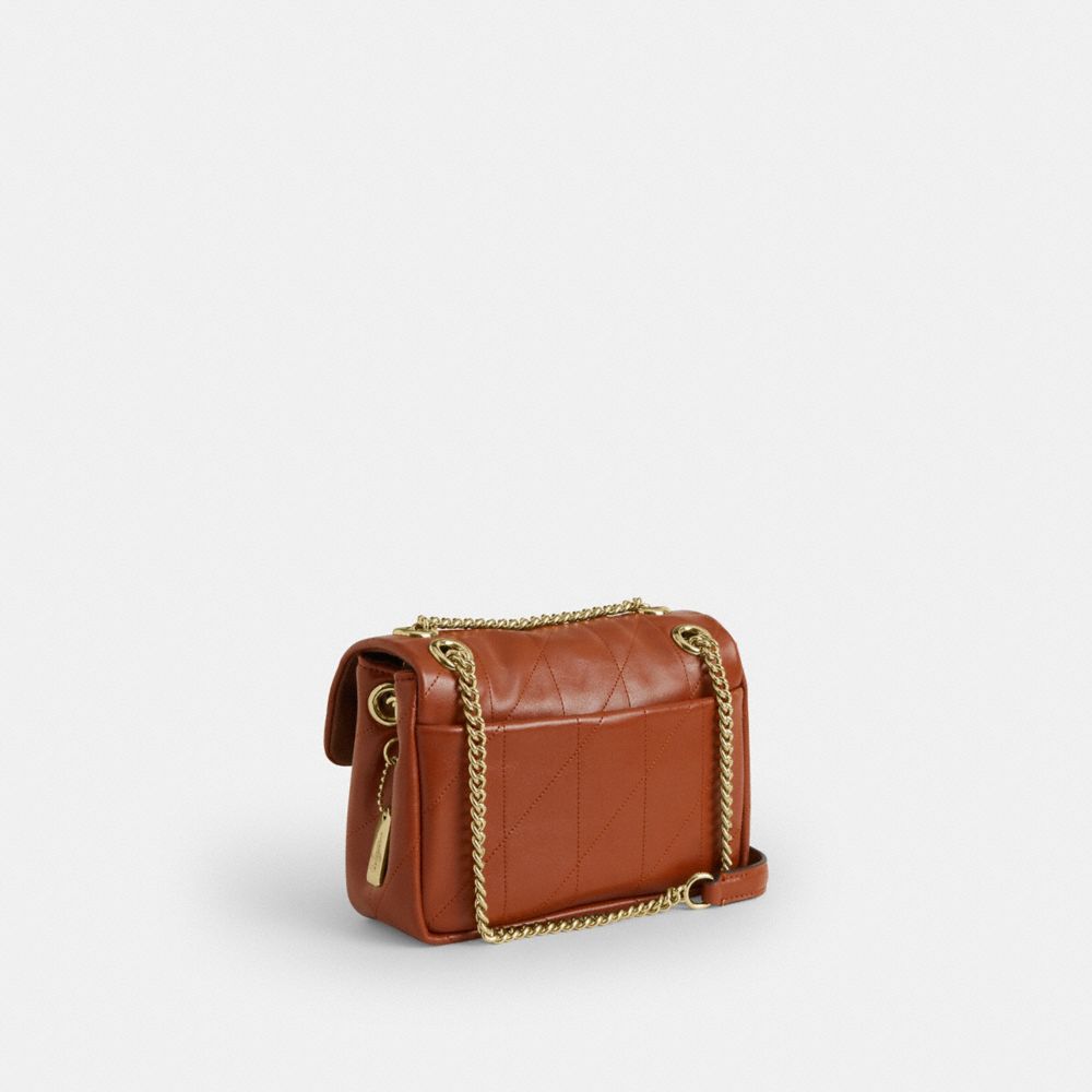 Coach Elodie Crossbody Bag 18 With Quilting Gold Cinnamon