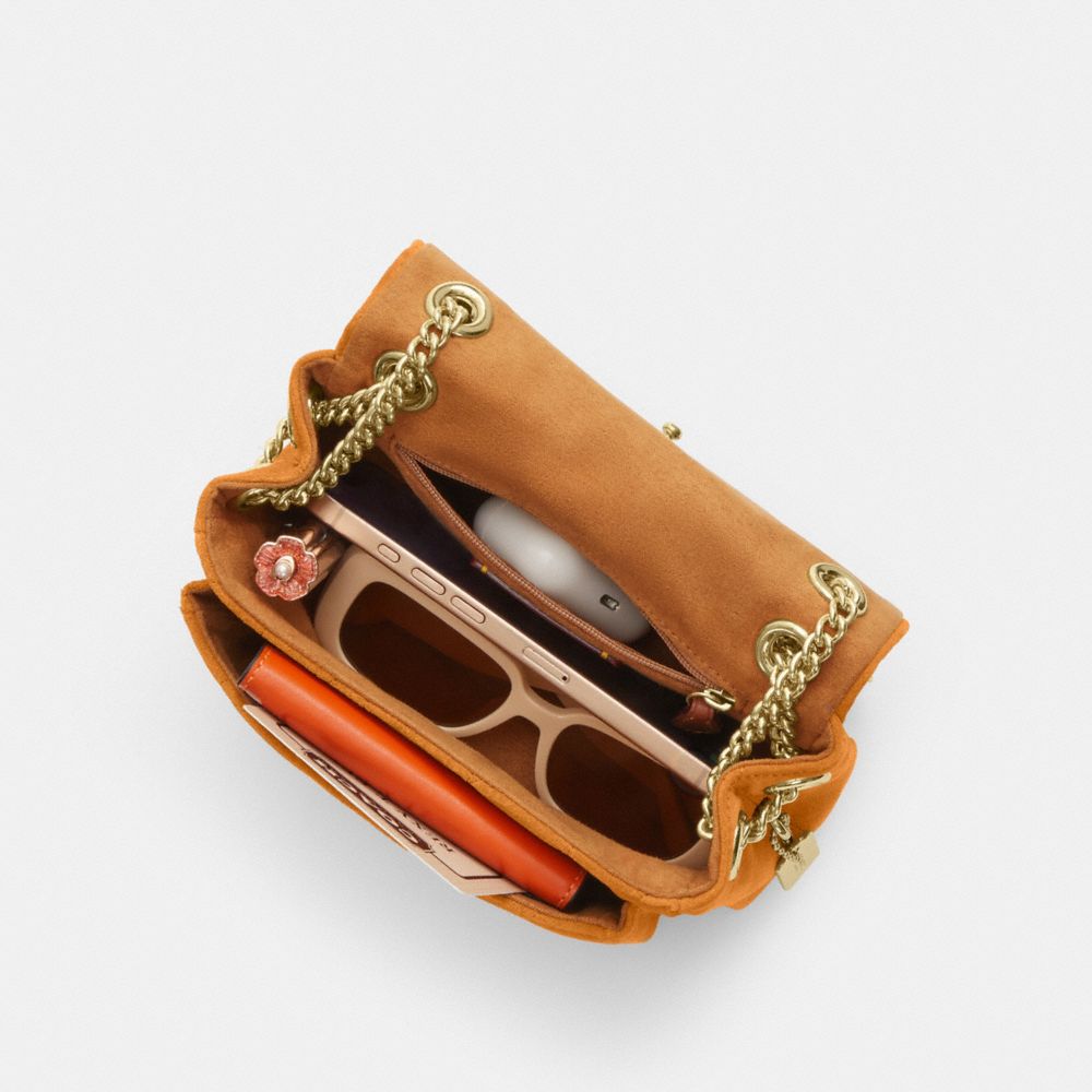 Coach Elodie Crossbody Bag 18 With Quilting Gold/Marigold