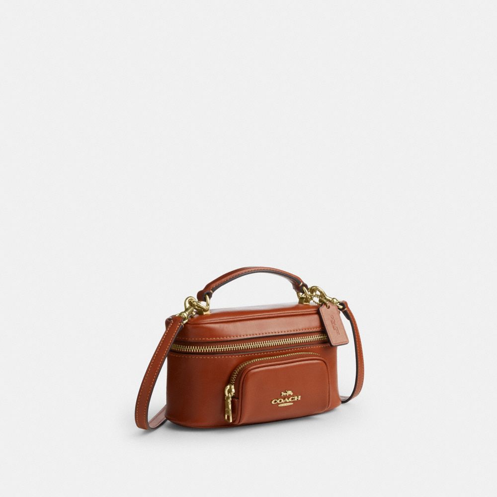 Coach Rainer Crossbody Bag 18 With Pocket Gold/Cinnamon