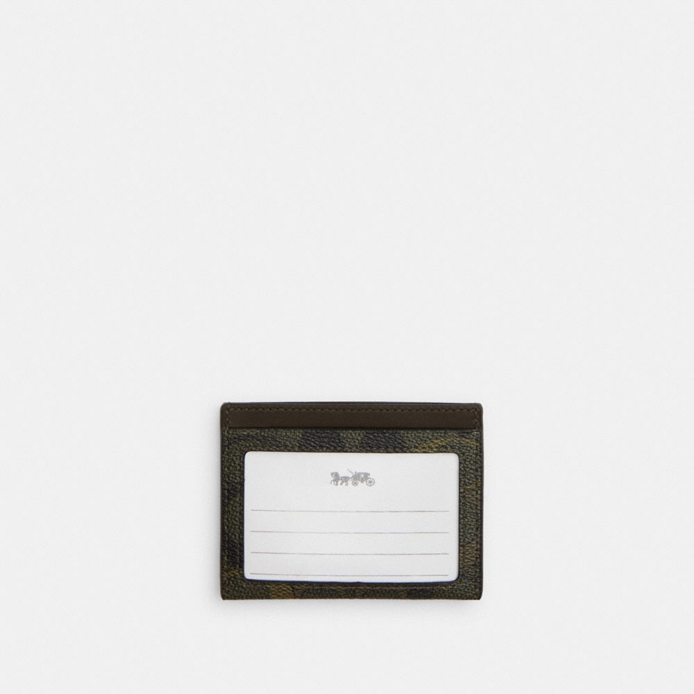 Coach Slim ID Card Case In Signature Camo Print Green