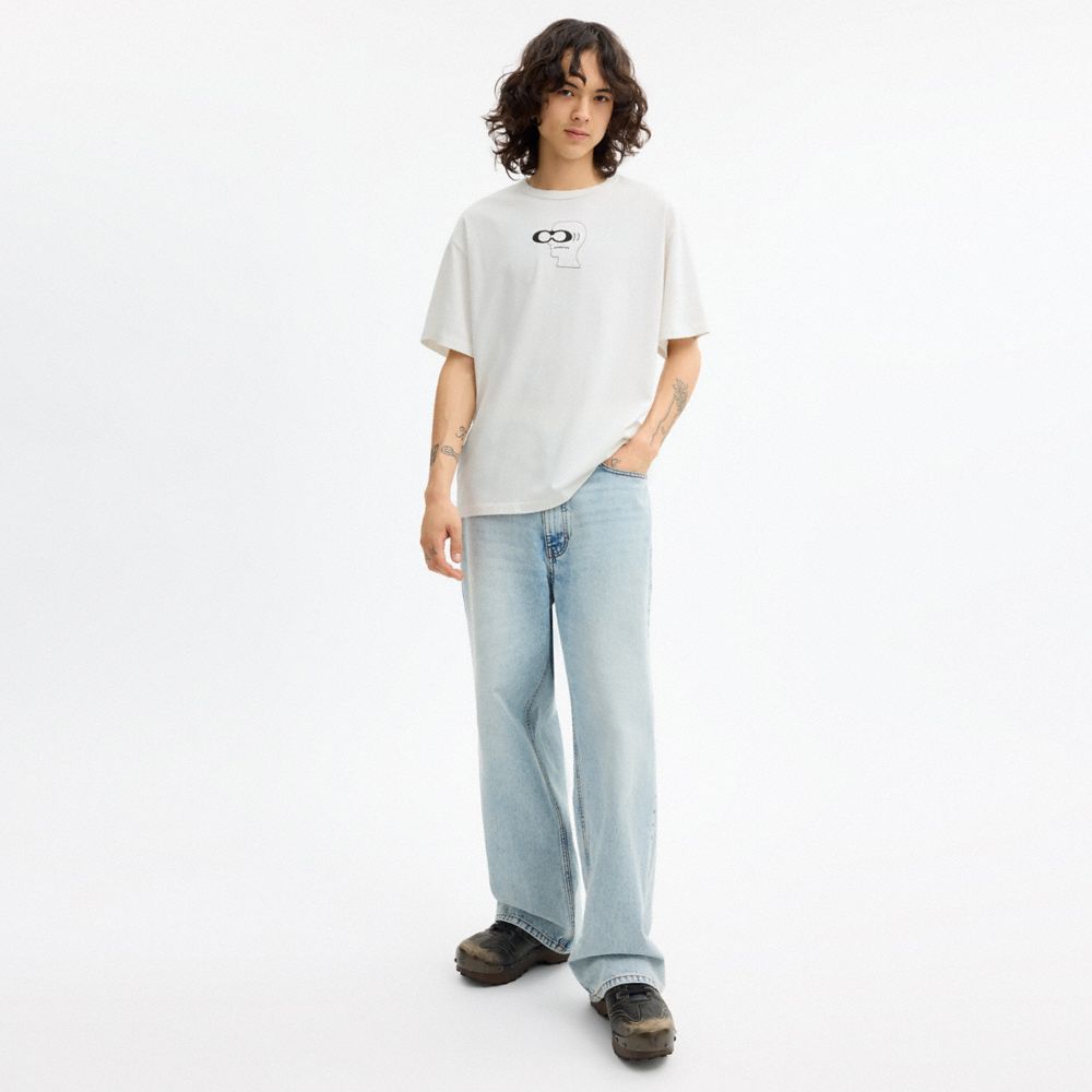 Coach Coach | Brain Dead Head T Shirt In Organic Cotton White