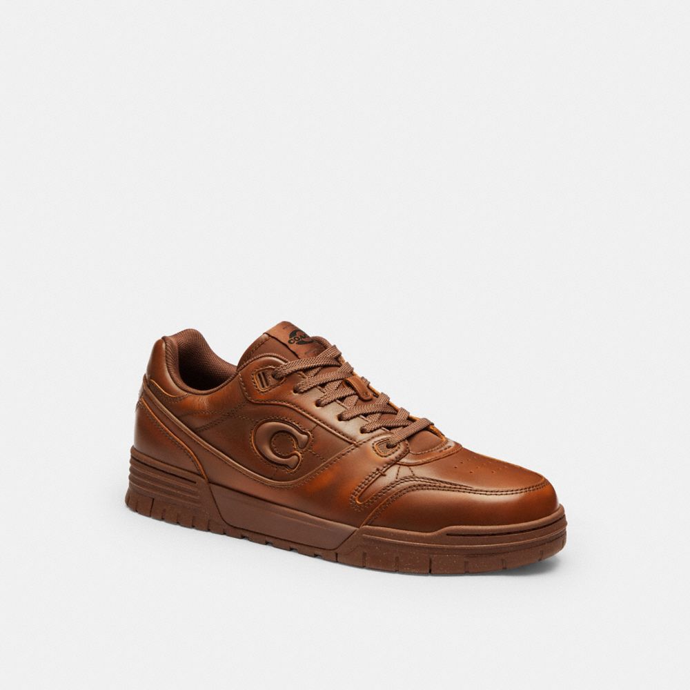 Men's Coach Soho Sneaker In Loved Leather Light Brown Nickel
