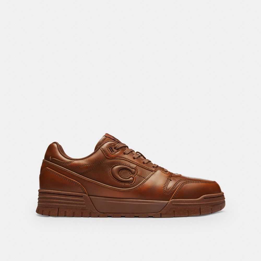 Men's Coach Soho Sneaker In Loved Leather Light Brown Nickel