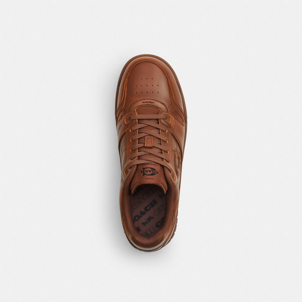 Men's Coach Soho Sneaker In Loved Leather Light Brown Nickel