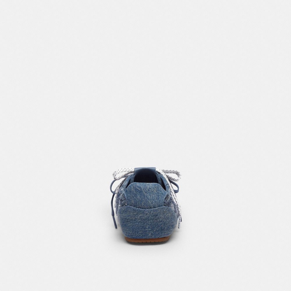 Women's Coach Soft Sneaker In Signature Denim Denim Blue