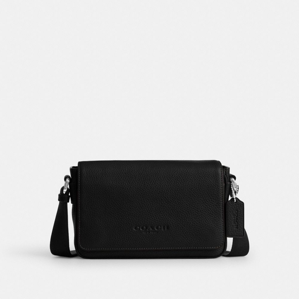 Coach Jack Small Flap Crossbody Bag Silver Black