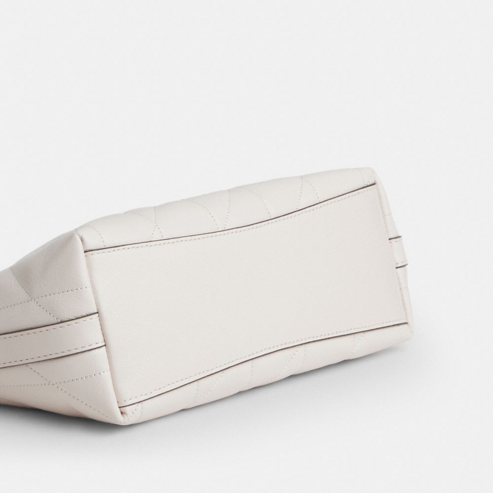 Coach Caitlin Shoulder Bag With Quilting And Charm Gold Chalk