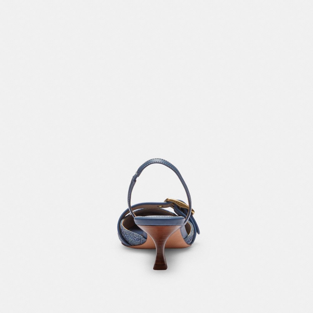 Women's Coach Margot Slingback In Crystal Signature Denim Denim
