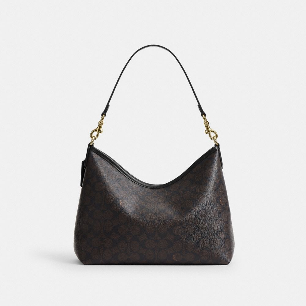Coach Laurel Shoulder Bag In Signature Canvas Gold/Walnut/Black