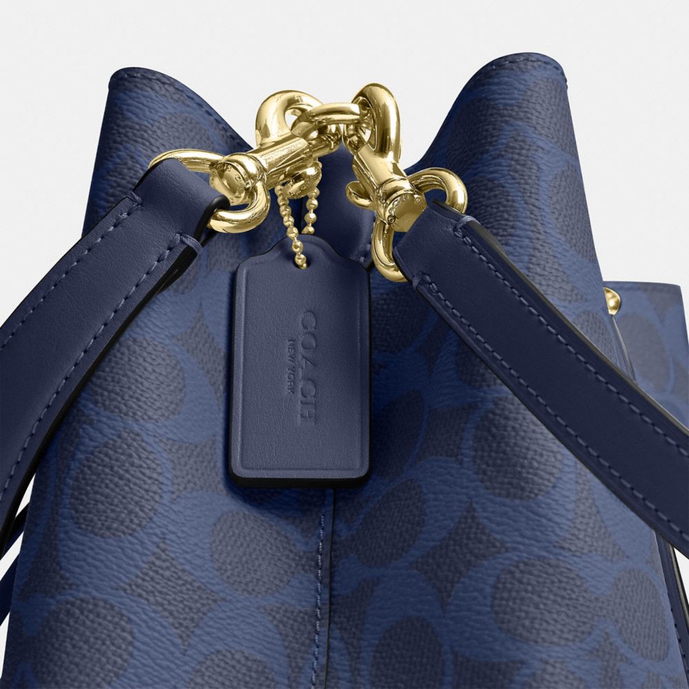 Coach Rowan Bucket Bag In Signature Canvas Gold/Navy