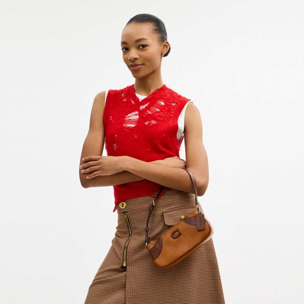 Coach Bowling Small Shoulder Bag Tan Saddle