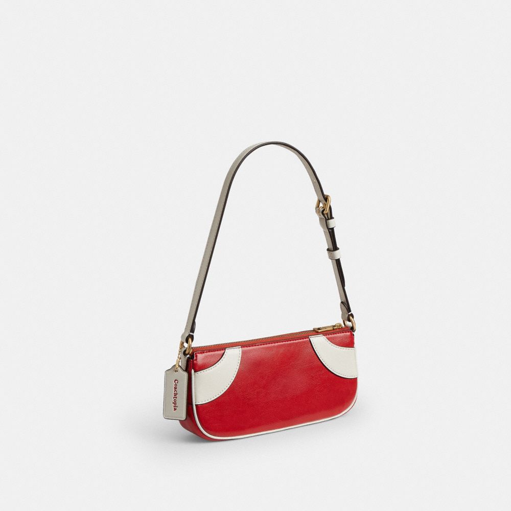 Coach Bowling Small Shoulder Bag Red White Stripe