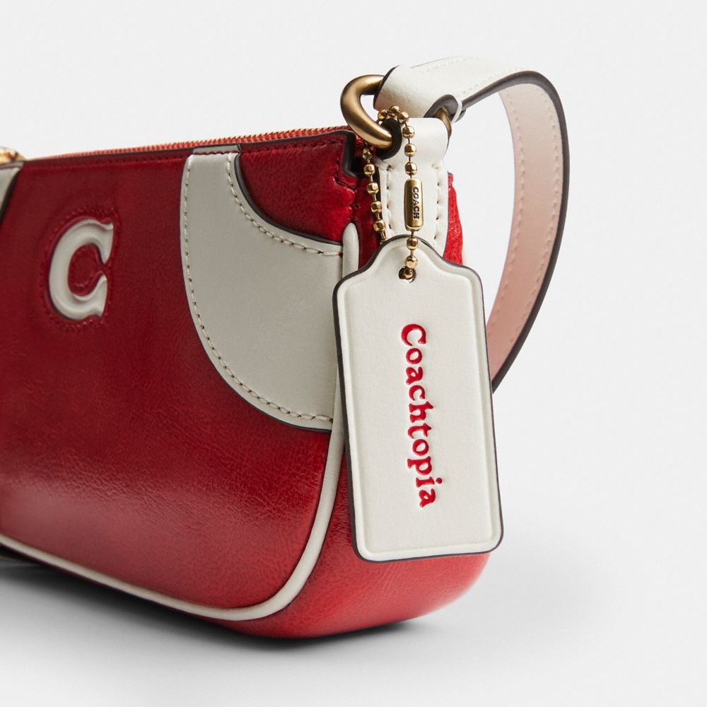 Coach Bowling Small Shoulder Bag Red White Stripe