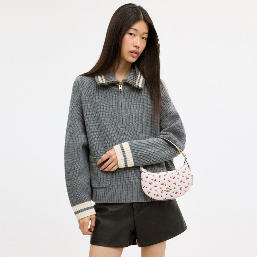 Coach Mini Payton Bag With Cherry Print Gold Chalk Multi