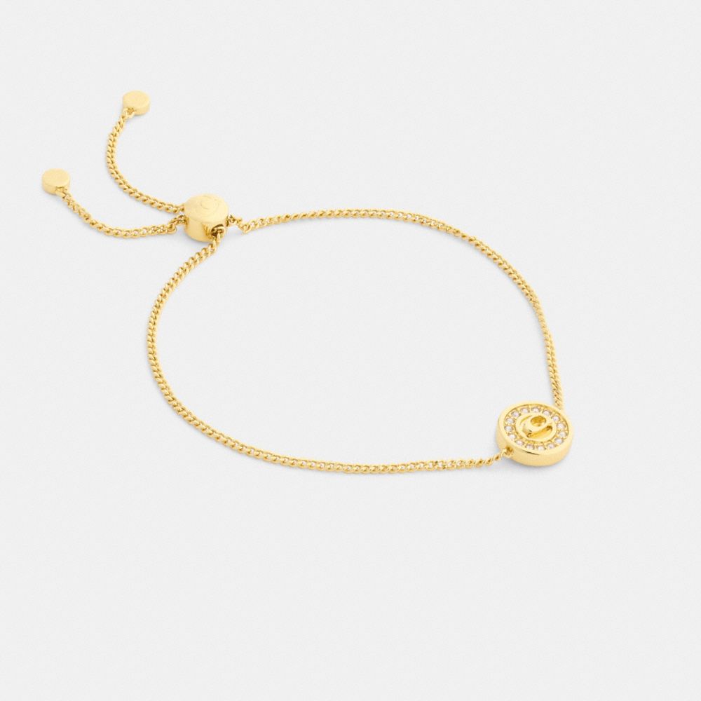 Coach Signature Pavé Coin Slider Bracelet Gold