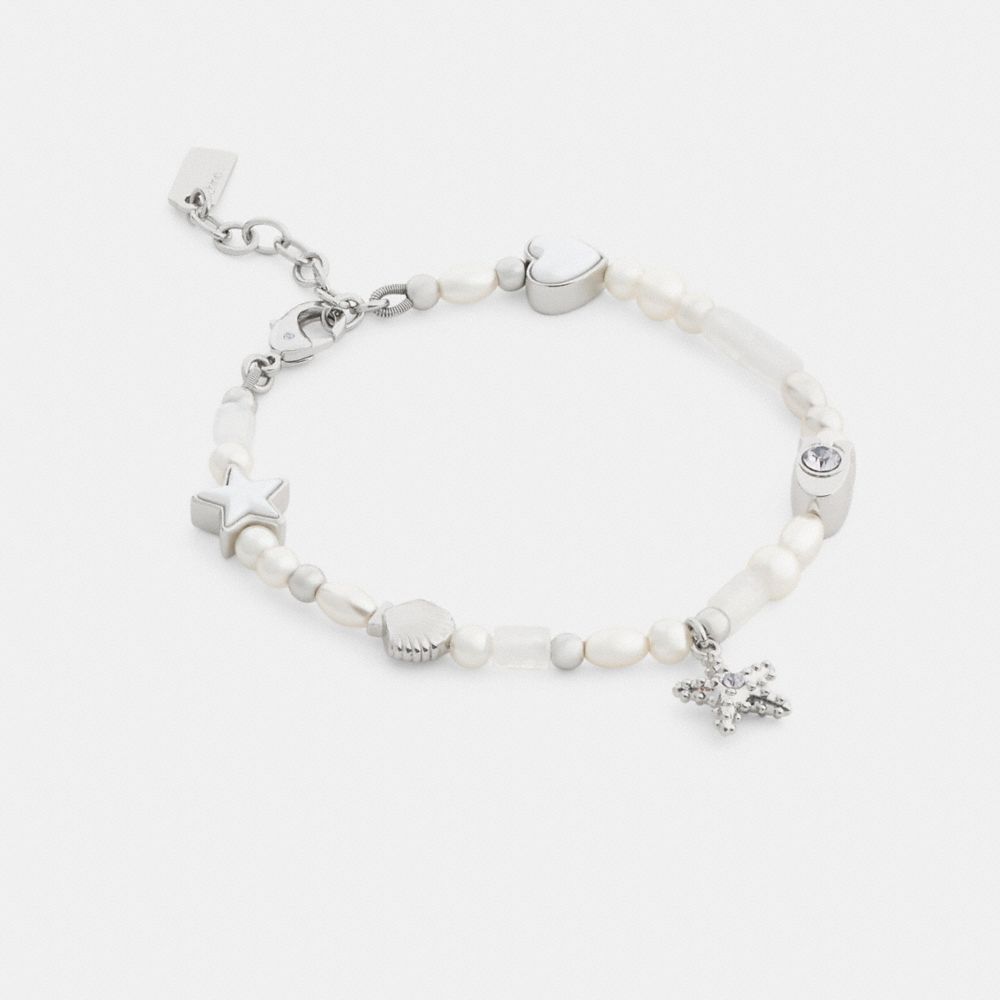 Coach Pearls And Seashell Bracelet Silver Pearl