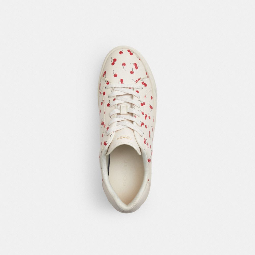 Women's Coach High Line Sneaker With Cherry Print Chalk Multi
