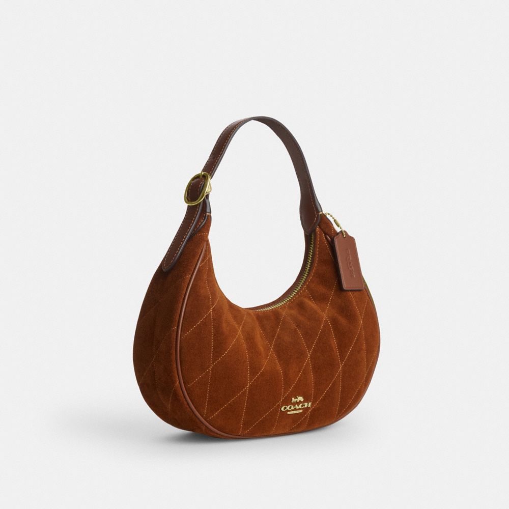 Coach Emily Shoulder Bag With Quilting Gold/Warm Brown