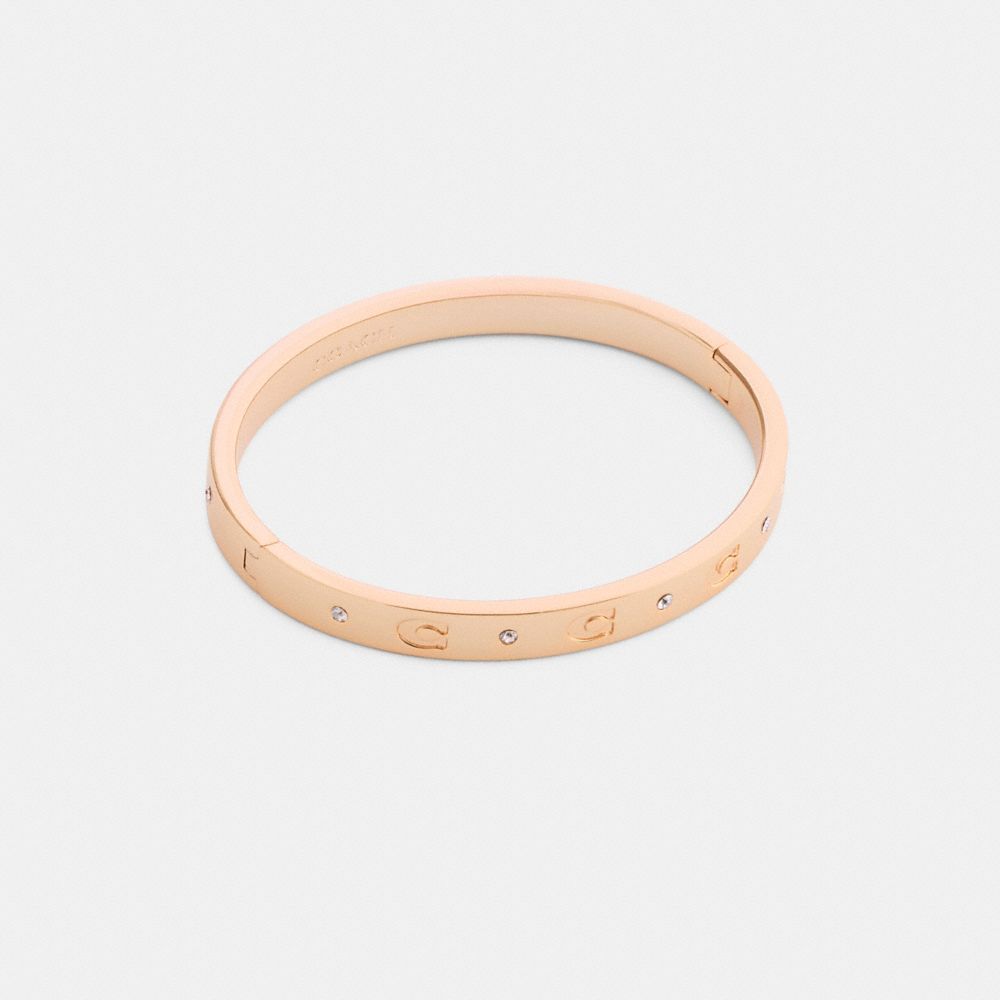 Coach Repeated C Hinged Bangle Rose Gold
