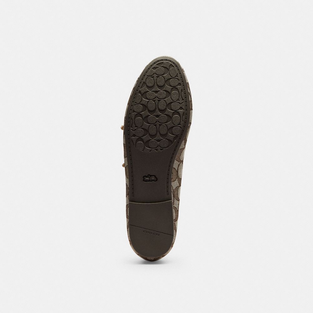 Women's Coach Double Buckle Mary Jane In Signature Jacquard Oak Maple