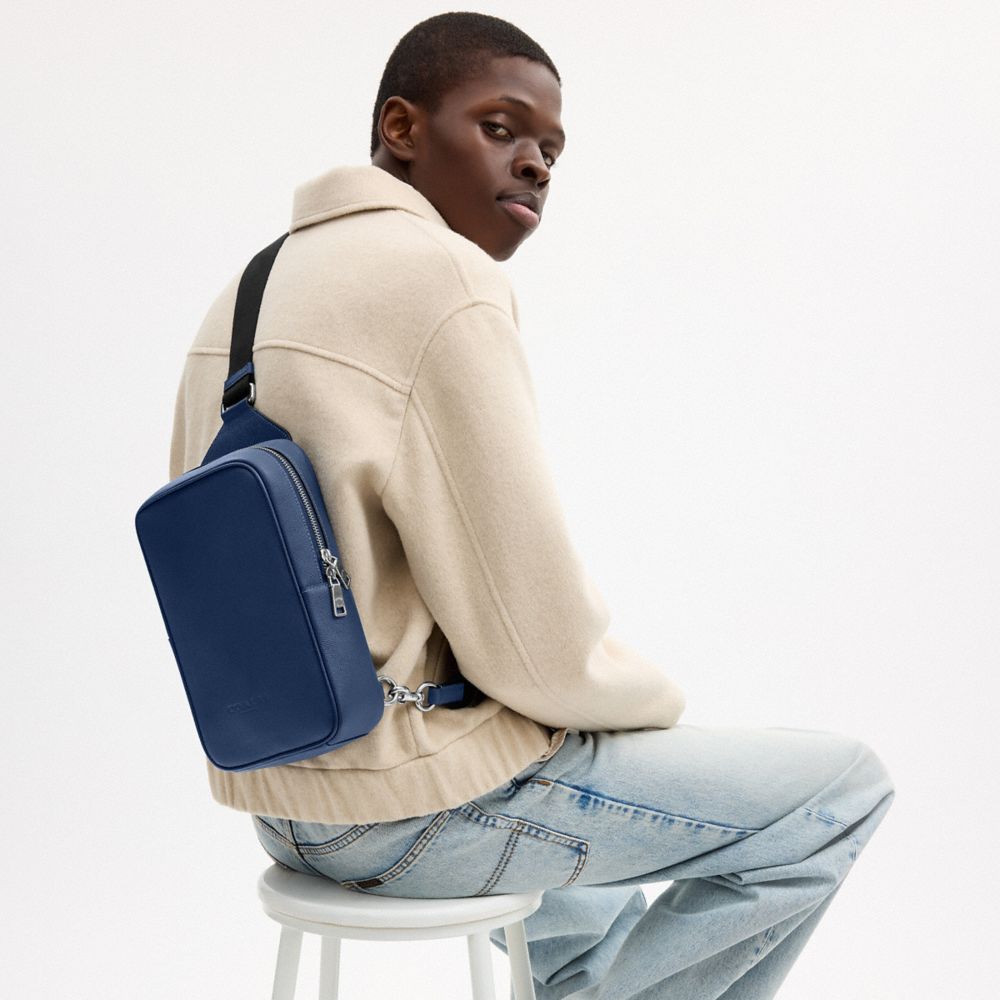 Coach Ray Pack 17 Silver Deep Blue