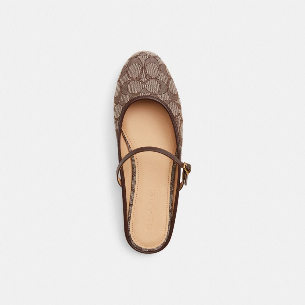 Women's Coach Ballet Mule In Signature Jacquard Oak Maple