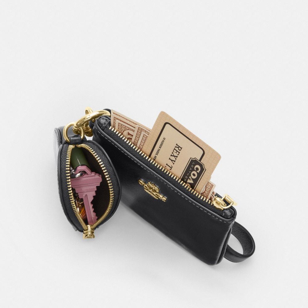 Coach Wristlet And Heart Pouch Gold/Black