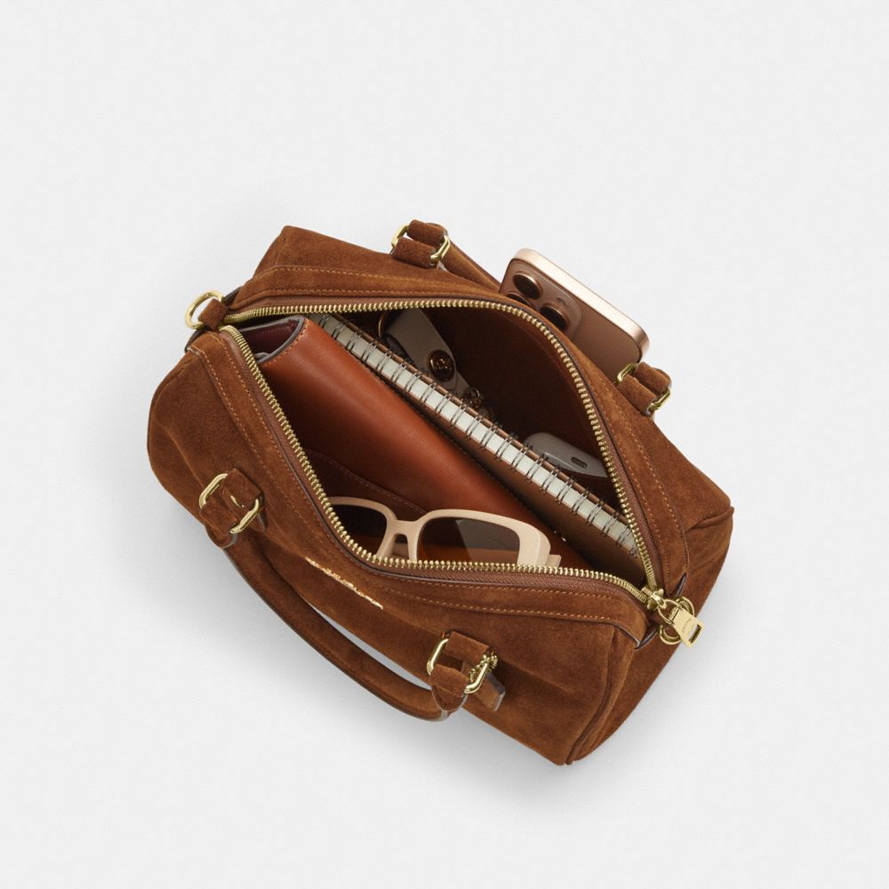 Coach Rowan Satchel Bag Gold/Warm Brown