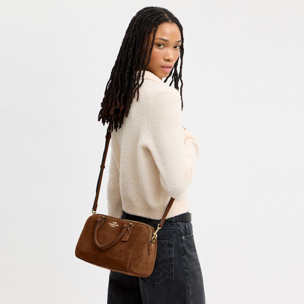 Coach Rowan Satchel Bag Gold/Warm Brown
