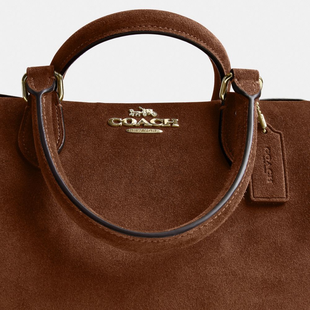 Coach Rowan Satchel Bag Gold/Warm Brown