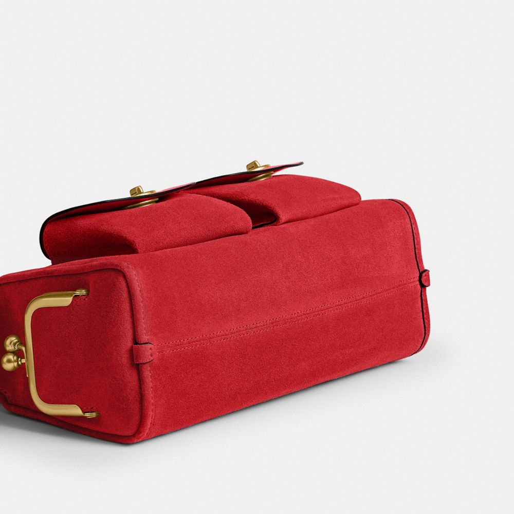 Coach Turnlock Haversack Bag 27 Brass/Candy Apple