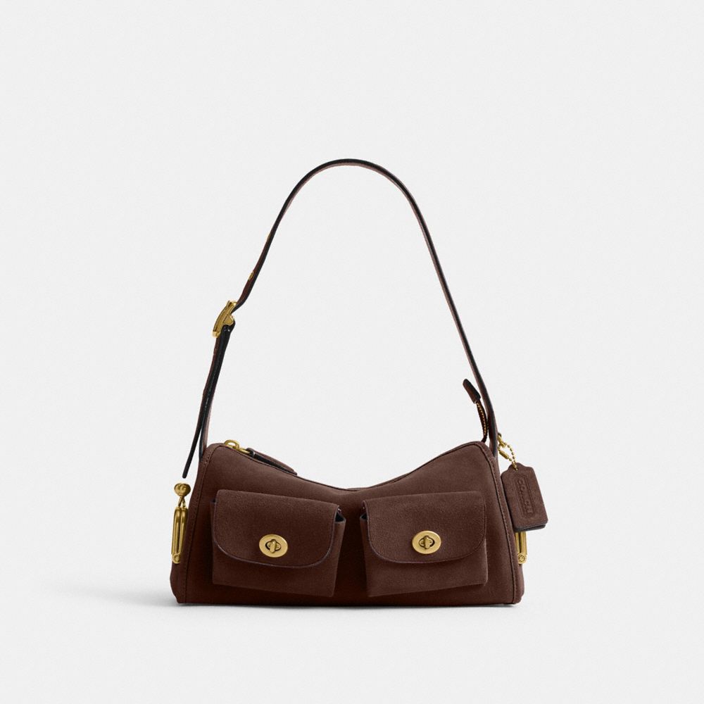 Coach Turnlock Haversack Bag 27 Brass/Dark Chocolate