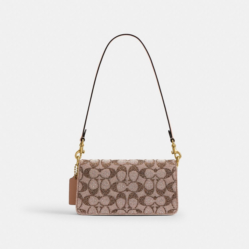 Coach Soft Tabby Shoulder Bag 20 In Crystal Signature Jacquard Brass/Mushroom