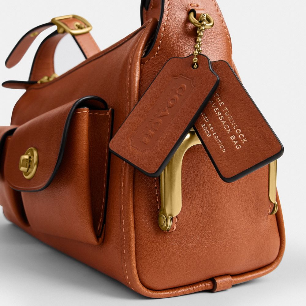 Coach Turnlock Haversack Bag 27 Brass/Amber Brown