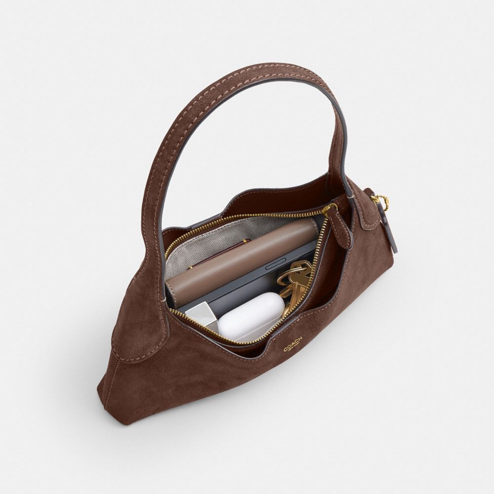 Coach Brooklyn Shoulder Bag 26 Brass/Dark Chocolate