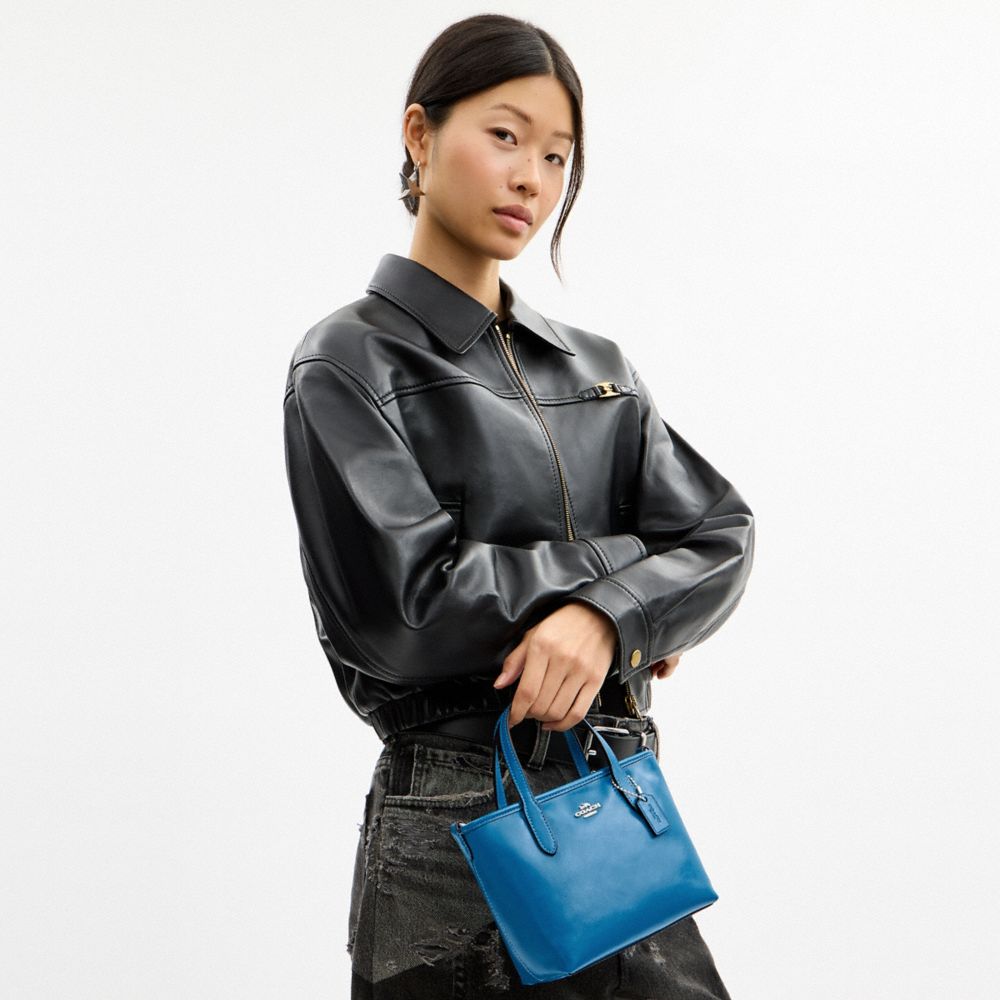 Coach City Mini Tote Bag Silver/Blue Jay